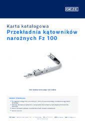 Przekładnia kątowników narożnych Fz 100 Karta katalogowa PL