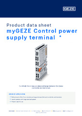 myGEZE Control power supply terminal  * Product data sheet EN