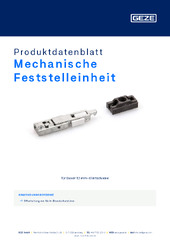 Mechanische Feststelleinheit Produktdatenblatt DE