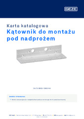 Kątownik do montażu pod nadprożem Karta katalogowa PL