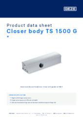 Closer body TS 1500 G  * Product data sheet EN