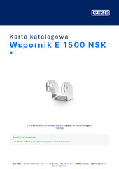 Wspornik E 1500 NSK  * Karta katalogowa PL