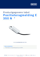 Positieterugmelding E 350 N  * Productgegevens tabel NL