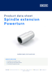 Spindle extension Powerturn Product data sheet EN