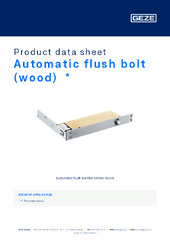 Automatic flush bolt (wood)  * Product data sheet EN