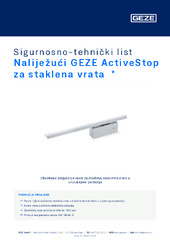 Naliježući GEZE ActiveStop za staklena vrata  * Sigurnosno-tehnički list HR