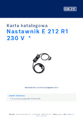 Nastawnik E 212 R1 230 V  * Karta katalogowa PL