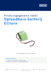 Oplaadbare batterij ECturn Productgegevens tabel NL