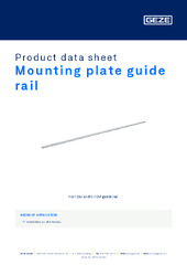 Mounting plate guide rail Product data sheet EN