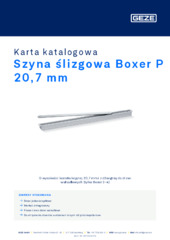 Szyna ślizgowa Boxer P 20,7 mm Karta katalogowa PL