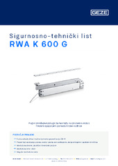 RWA K 600 G Sigurnosno-tehnički list HR