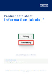 Information labels  * Product data sheet EN