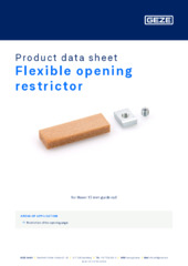 Flexible opening restrictor Product data sheet EN