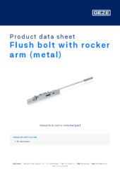 Flush bolt with rocker arm (metal) Product data sheet EN