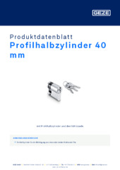 Profilhalbzylinder 40 mm Produktdatenblatt DE