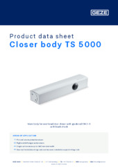 Closer body TS 5000 Product data sheet EN