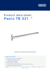 Panic TB 321  * Product data sheet EN