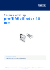 profilfélcilinder 40 mm Termék adatlap HU