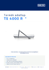 TS 4000 R  * Termék adatlap HU