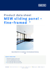 MSW sliding panel - fine-framed  * Product data sheet EN
