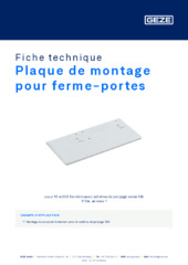 Plaque de montage pour ferme-portes Fiche technique FR