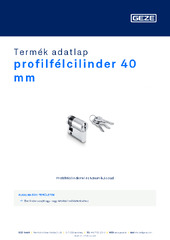 profilfélcilinder 40 mm Termék adatlap HU