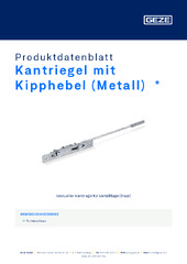 Kantriegel mit Kipphebel (Metall)  * Produktdatenblatt DE