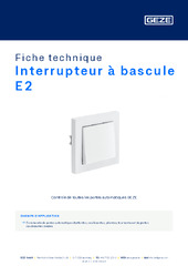 Interrupteur à bascule E2 Fiche technique FR