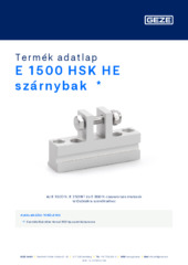 E 1500 HSK HE szárnybak  * Termék adatlap HU