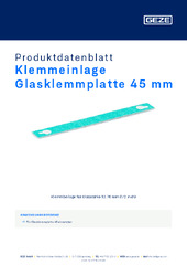 Klemmeinlage Glasklemmplatte 45 mm Produktdatenblatt DE