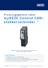 myGEZE Control CAN-stekkerverbinder  * Productgegevens tabel NL