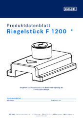 Riegelstück F 1200  * Produktdatenblatt DE