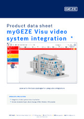 myGEZE Visu video system integration  * Product data sheet EN