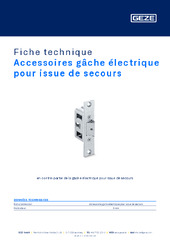 Accessoires gâche électrique pour issue de secours Fiche technique FR