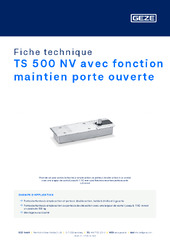 TS 500 NV avec fonction maintien porte ouverte Fiche technique FR