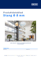 Stang Ø 8 mm Produktdatablad DA