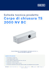 Corpo di chiusura TS 2000 NV BC Scheda tecnica prodotto IT