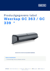 Weerkap GC 363 / GC 339  * Productgegevens tabel NL