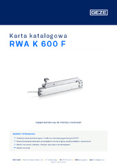 RWA K 600 F Karta katalogowa PL