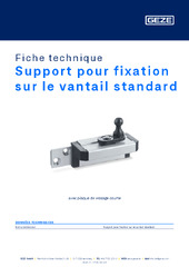 Support pour fixation sur le vantail standard Fiche technique FR