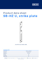 SB-HZ U, strike plate Product data sheet EN