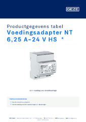 Voedingsadapter NT 6,25 A-24 V HS  * Productgegevens tabel NL