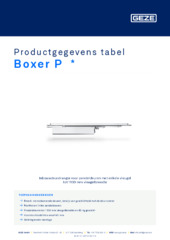Boxer P  * Productgegevens tabel NL