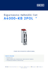 A4000-KB 2POL  * Sigurnosno-tehnički list HR