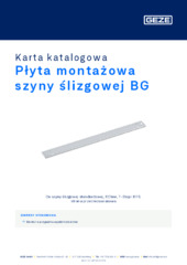 Płyta montażowa szyny ślizgowej BG Karta katalogowa PL