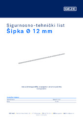 Šipka Ø 12 mm Sigurnosno-tehnički list HR