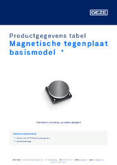 Magnetische tegenplaat basismodel  * Productgegevens tabel NL