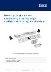 Secondary closing edge additional locking mechanism  * Product data sheet EN