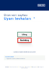 Uyarı levhaları  * Ürün veri sayfası TR