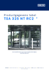 TSA 325 NT RC2  * Productgegevens tabel NL